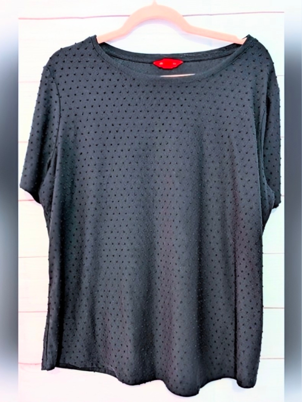 Joe Fresh Black Relaxed Short Sleeve T-Shirt Size 1X